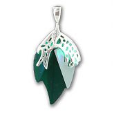 Swarovski Crystal Emerald Faceted Leaf