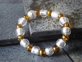 Silver Foil and Topaz Gold Swirl Stretch Bracelet 