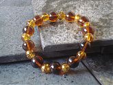 Brown and Topaz Gold Swirl Stretch Bracelet
