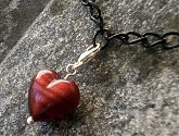 Rubino Red Murano Glass Heart Clip On Bracelet Charm