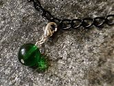 Green Glass Bracelet Charm 