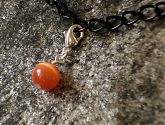 Orange Cats Eye Glass Bracelet Charm