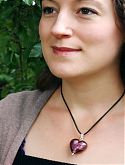 Large Amethyst Murano Glass Heart Image One