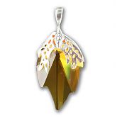 Swarovski Crystal Topaz Faceted Leaf 