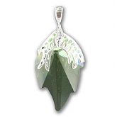 Swarovski Crystal Peridot Faceted Leaf 