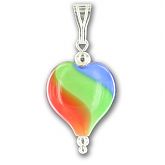 Hand Blown Harlequin Heart Pendant