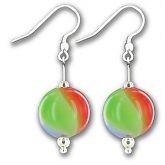 Hand Blown Harlequin Ball Earings