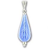 Hand Blown Blue Candy Stripe Drop Pendant