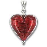 Murano Rubino Gold Lined Large Heart Pendant