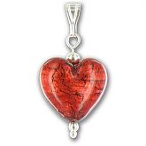 Murano Rubino Gold Lined Medium Heart Pendant