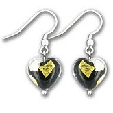 Murano Midnight Treasure Heart Earrings