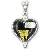 Murano Midnight Treasure Medium Heart Pendant