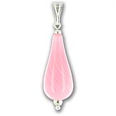 Hand Blown Pink Candy Stripe Drop Pendant