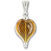 Hand Blown Caramel Heart Pendant