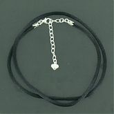 Black Satin Cord With Sterling Silver Extender Chain