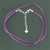 Purple Satin Cord With Sterling Silver Extender Chain