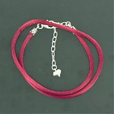 Red Satin Cord With Sterling Silver Extender Chain